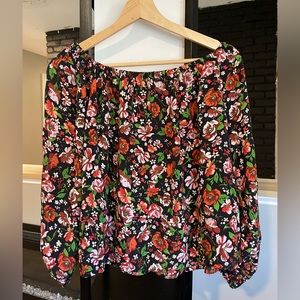 Zara Off the Shoulder Floral Blouse